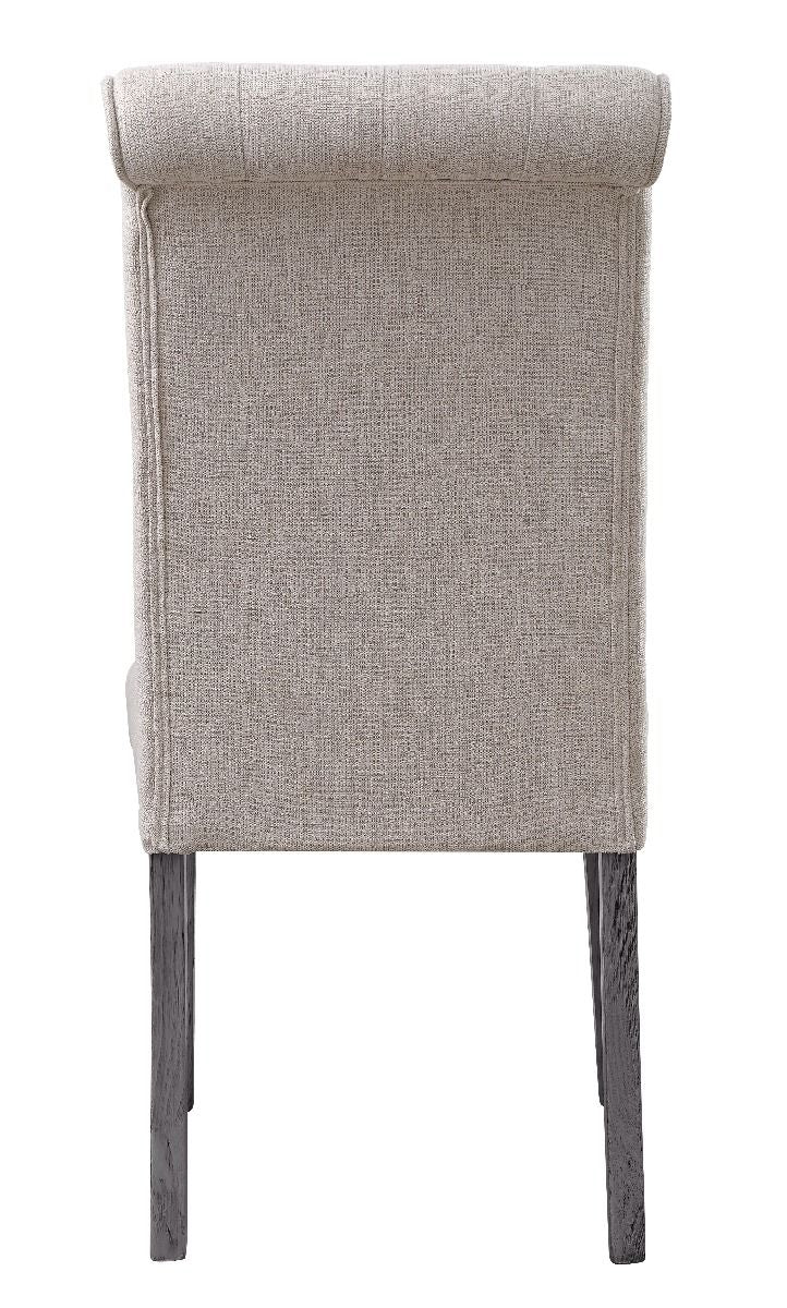 Yabeina - Side Chair (Set of 2) - Beige Linen & Gray Finish - Urban Living Furniture (Los Angeles, CA)