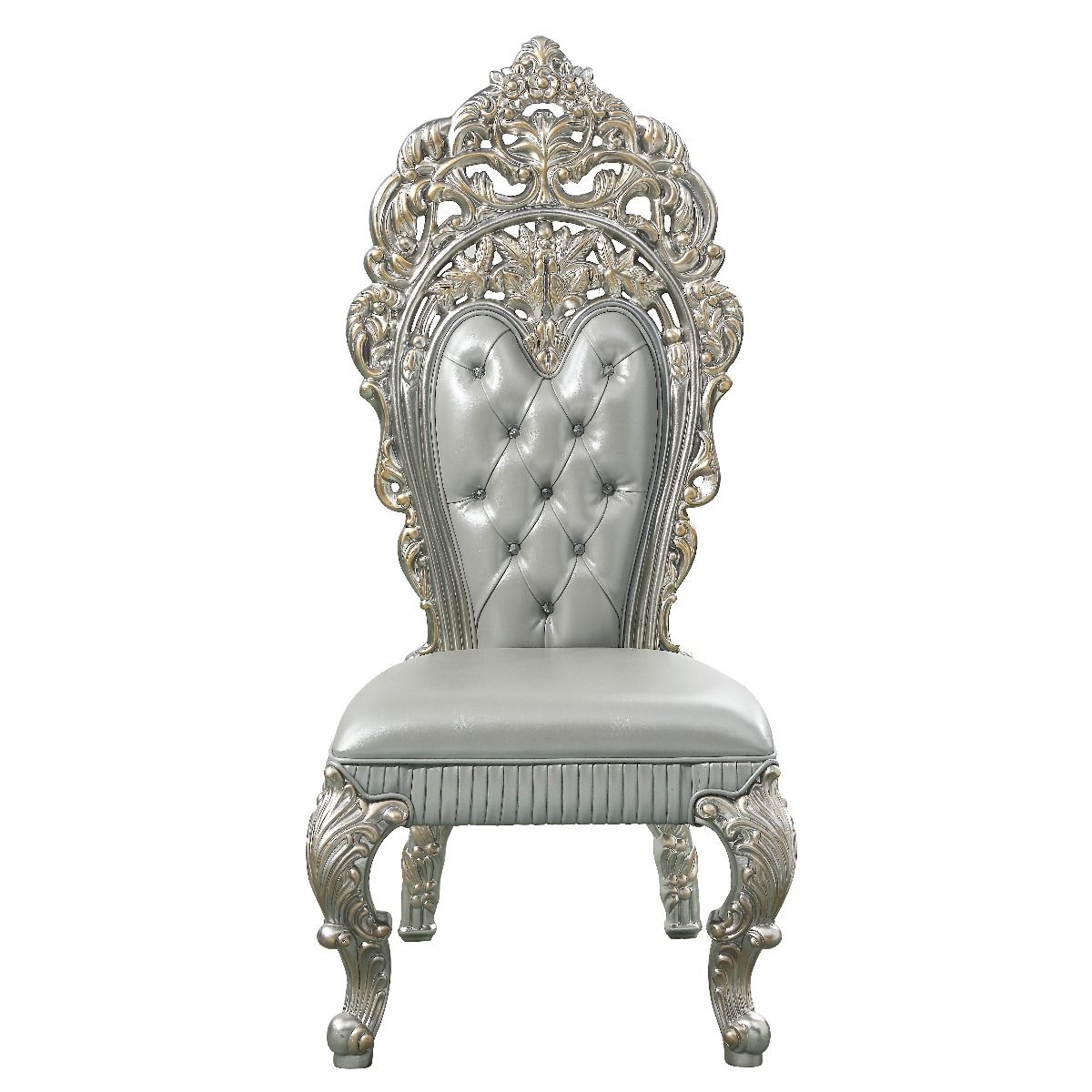 Sandoval - Side Chair (Set of 2) - Beige Synthetic Leather & Champagne - Urban Living Furniture (Los Angeles, CA)