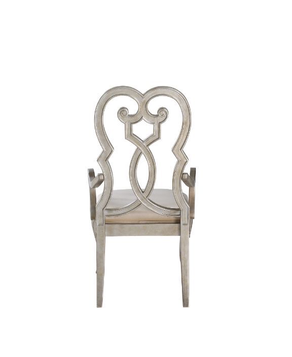 Esteban - Arm Chair (Set of 2) - Ivory Velvet & Antique Champagne - Urban Living Furniture (Los Angeles, CA)