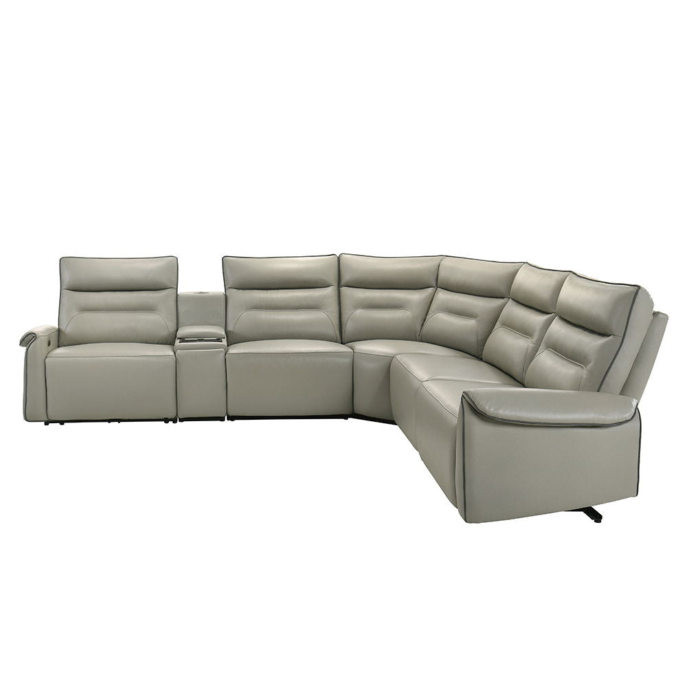 Jayke - Power Motion Sectional Sofa - Light Gray Top Grain Leather Match - Urban Living Furniture (Los Angeles, CA)