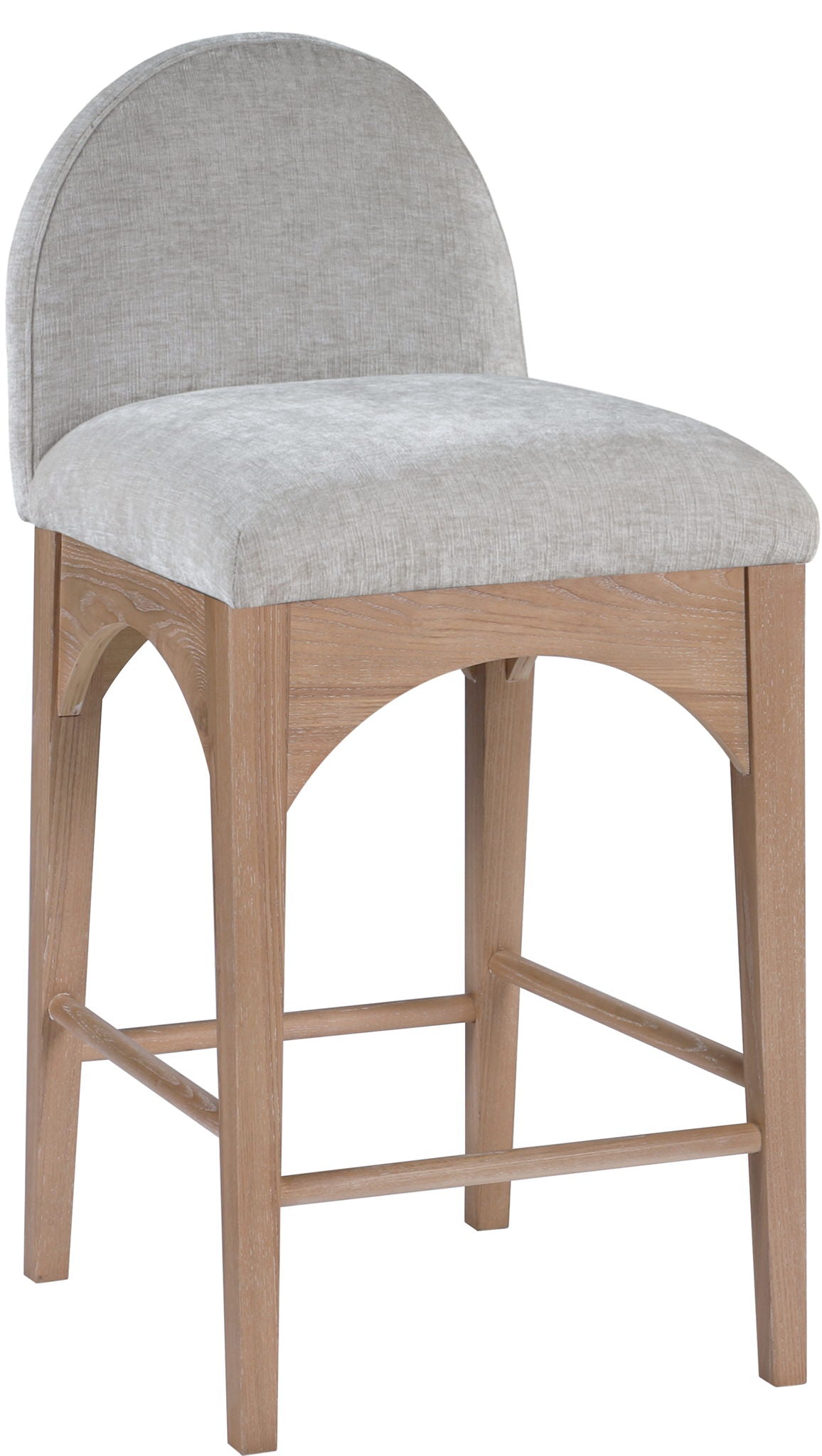 Waldorf - Chenille Stool With Natural Legs - Urban Living Furniture (Los Angeles, CA)