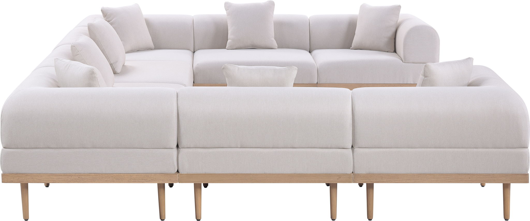 Laguna - 8 Piece Resilient Water Resistant Fabric 142" Upholstered Outdoor Patio Modular Sectional - Urban Living Furniture (Los Angeles, CA)