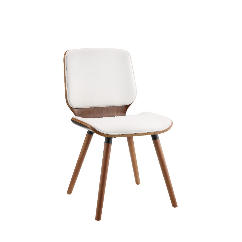 Nemesia - Accent Chair - White PU & Walnut - Urban Living Furniture (Los Angeles, CA)
