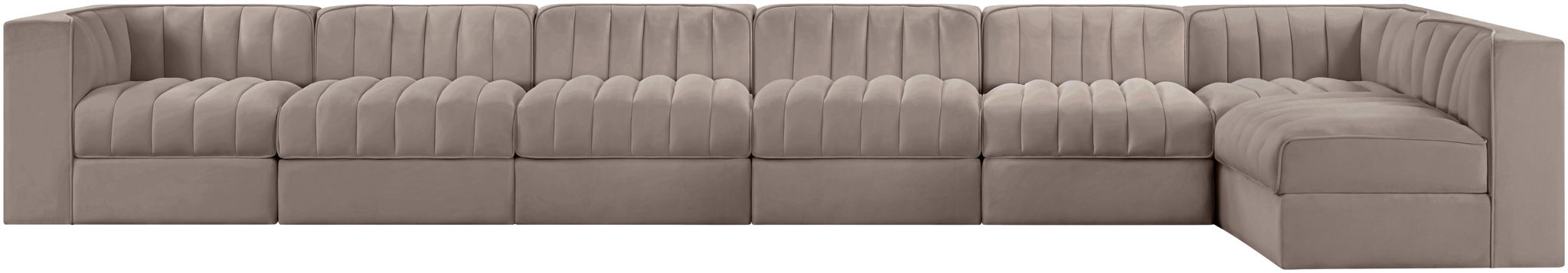 Rummi - Velvet Performance Fabric Upholstered 7 Piece Modular Sectional, L-Shaped (Right) - Urban Living Furniture (Los Angeles, CA)