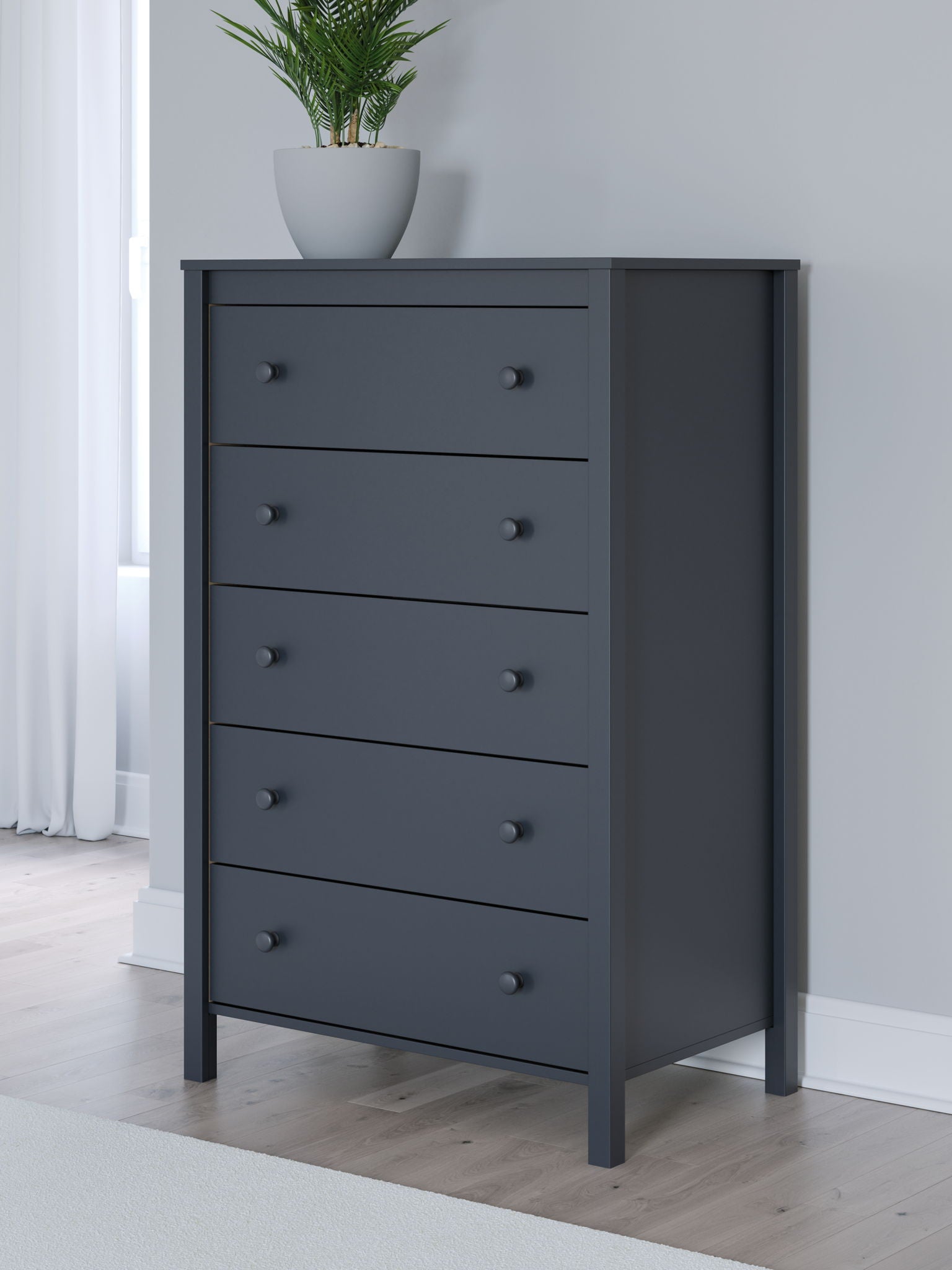 Simmenfort - Navy Blue - Five Drawer Chest - Urban Living Furniture (Los Angeles, CA)