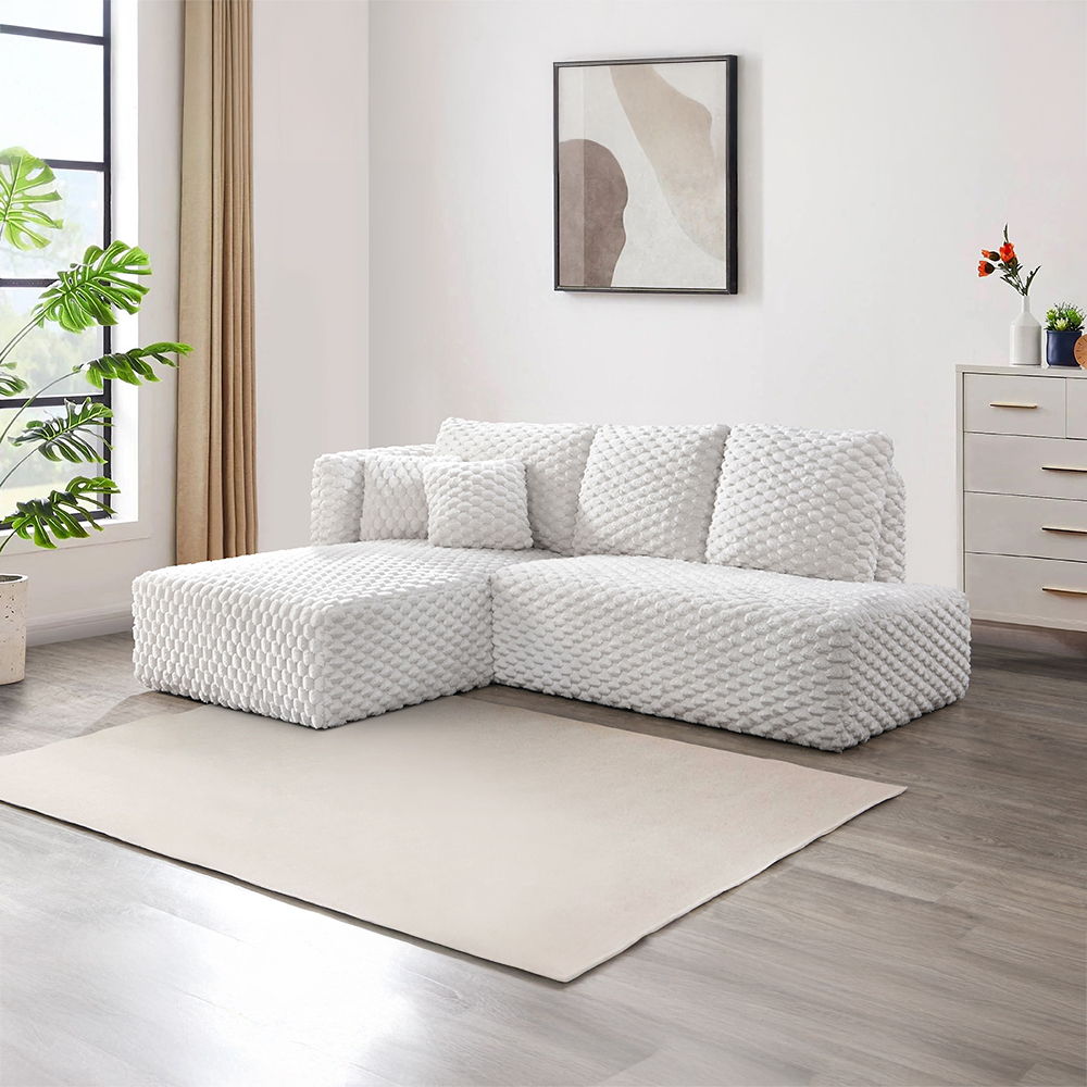 Manya - Sectional Sofa - Ivory Corduroy - Urban Living Furniture (Los Angeles, CA)