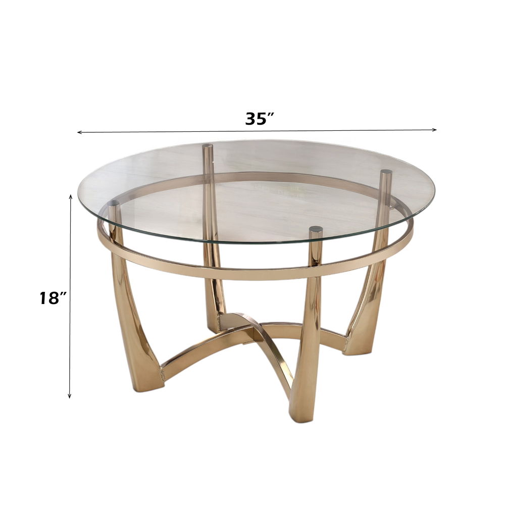 Orlando II - Coffee Table - Clear Glass & Champagne - Urban Living Furniture (Los Angeles, CA)