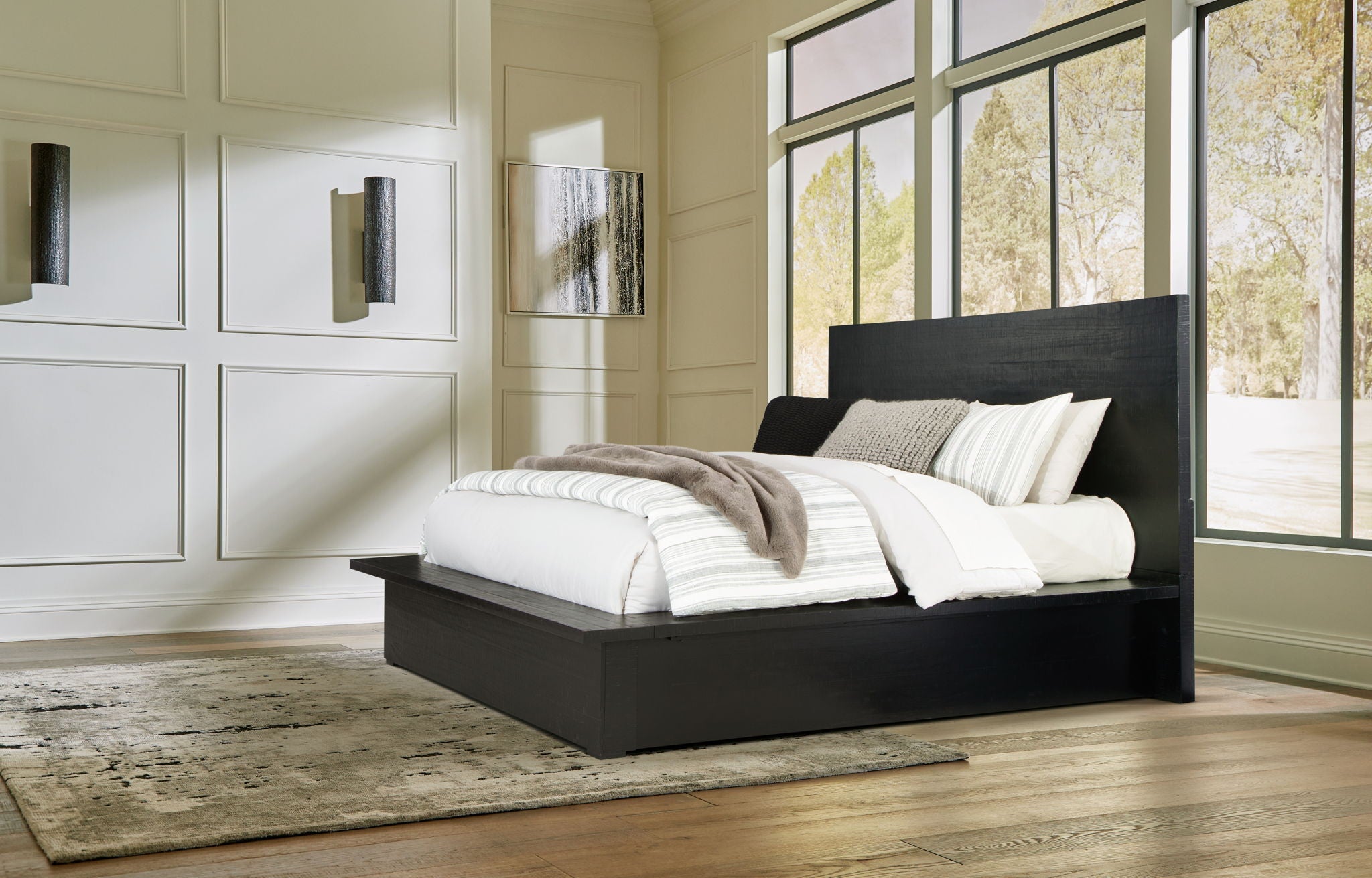 Londer - Black - Queen Panel Bed - Urban Living Furniture (Los Angeles, CA)