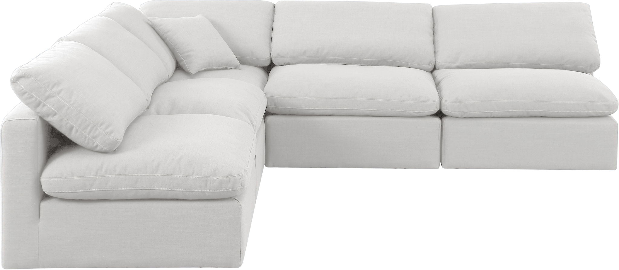 Indulge - Linen 5 Piece Modular Corner Armless Sectional - White - Urban Living Furniture (Los Angeles, CA)