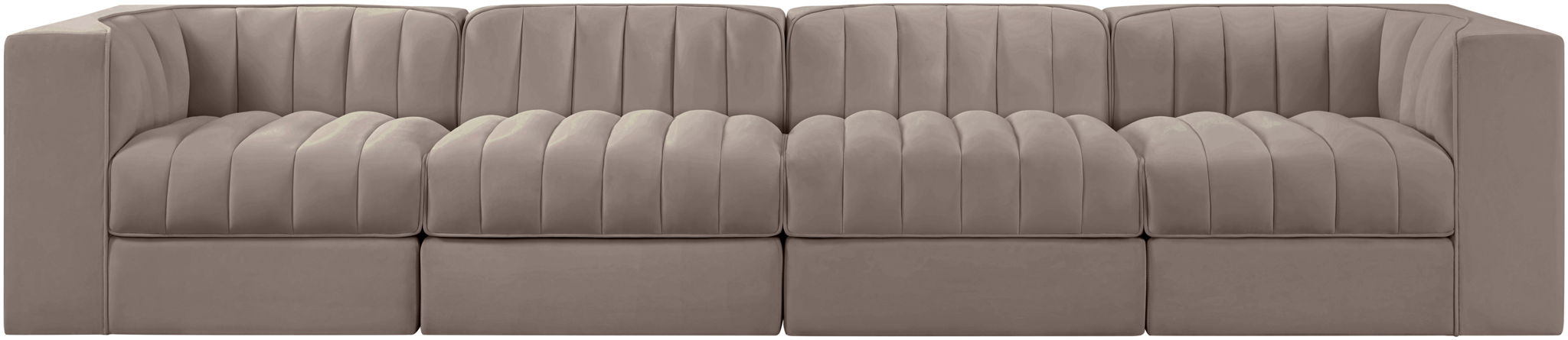 Rummi - Velvet Performance Fabric Upholstered 4 Piece Modular Sofa - Urban Living Furniture (Los Angeles, CA)