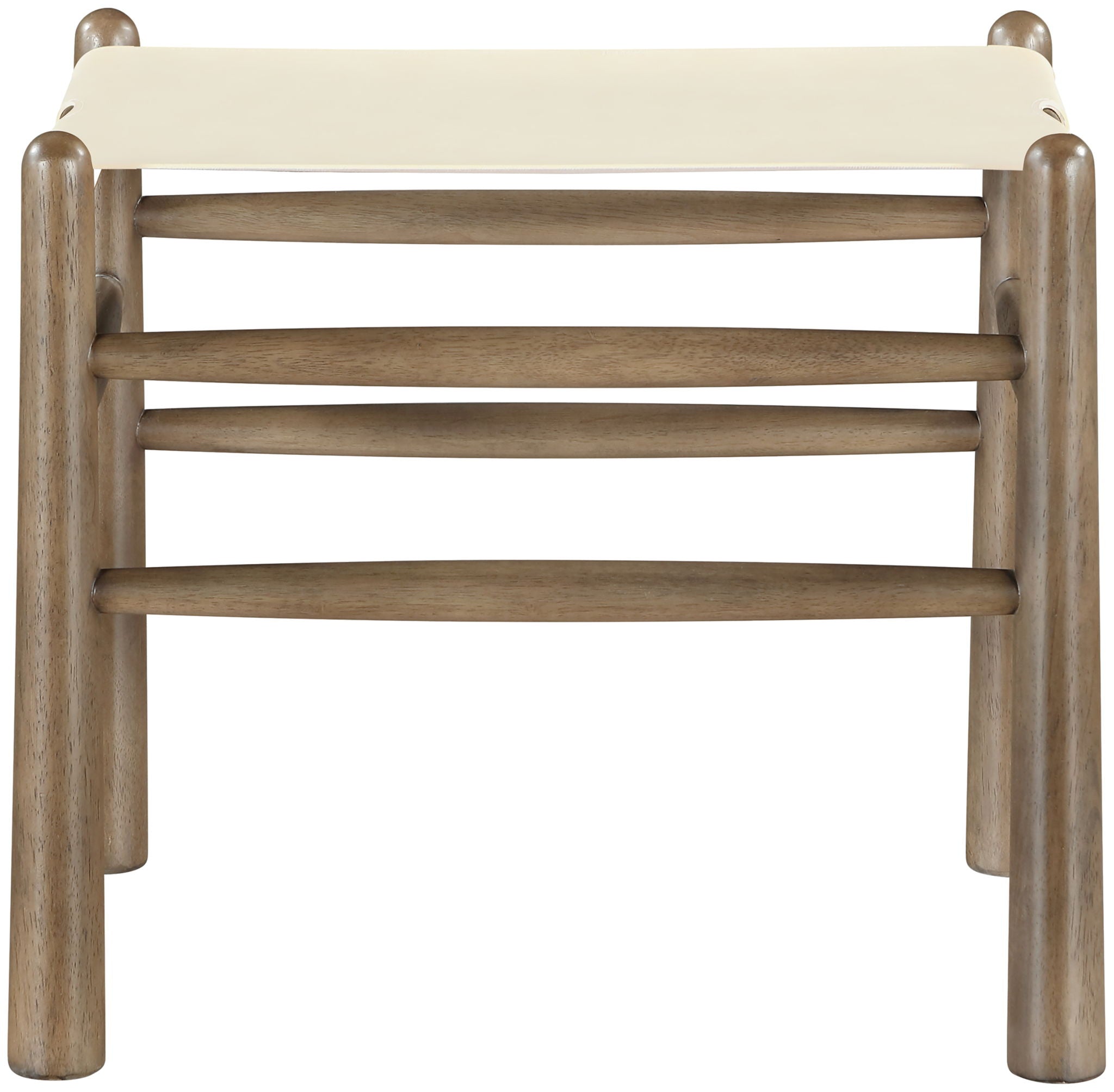 Santos - Faux Leather Upholstered Bench - Walnut Frame