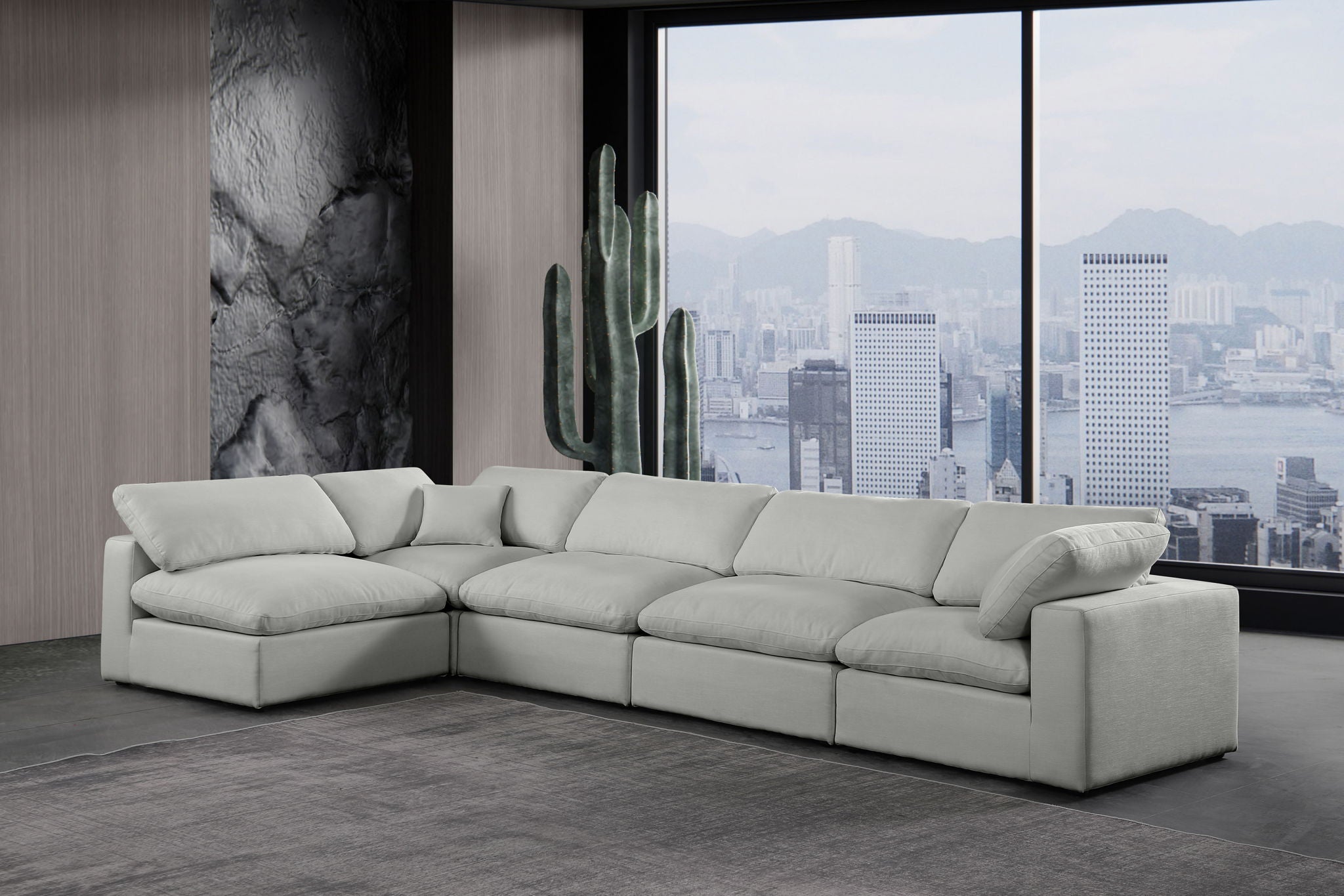 Comfy - 5 Piece Linen Modular Sectional - Urban Living Furniture (Los Angeles, CA)
