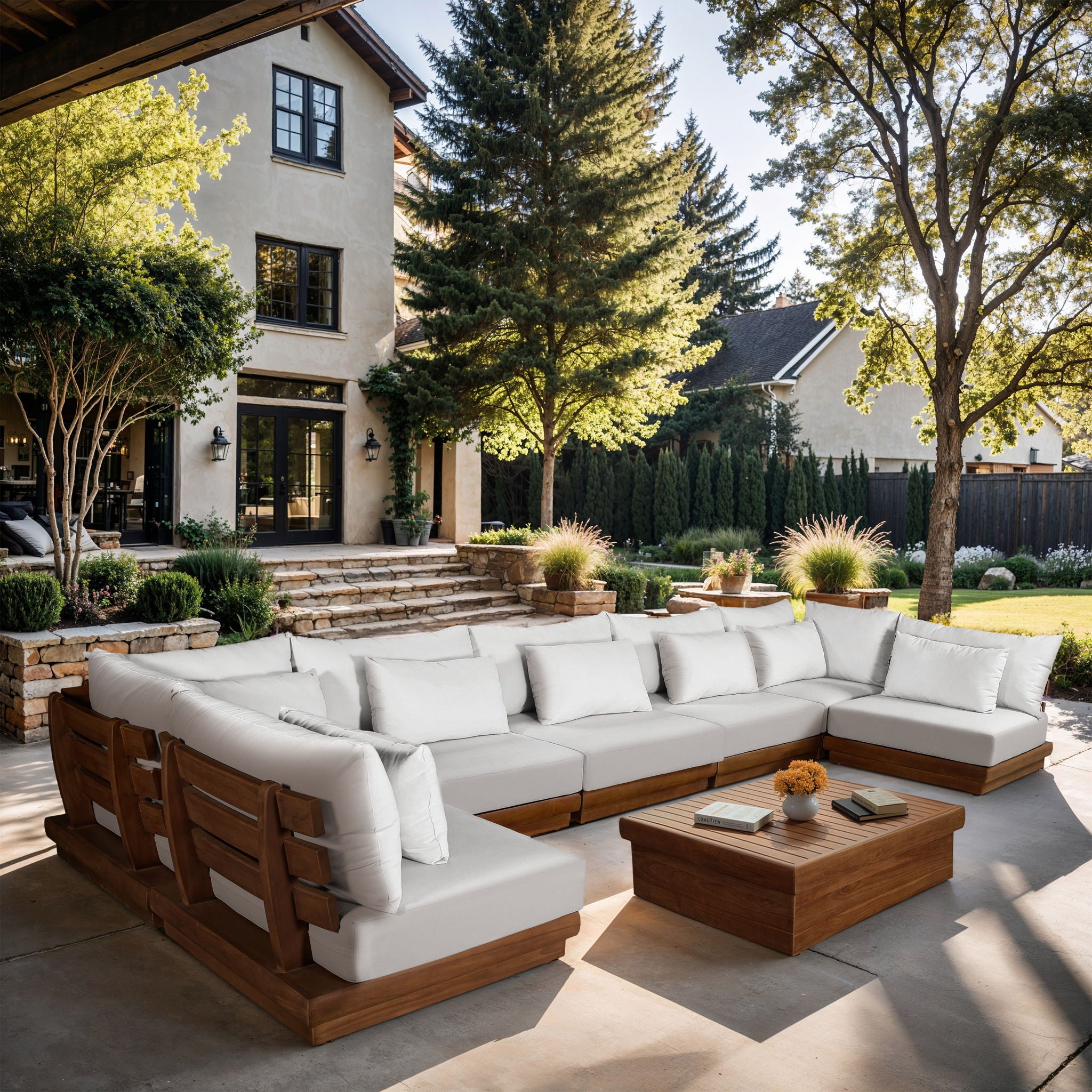 Mirella - 7 Piece Water Resistant Fabric Upholstered Outdoor Patio Modular Sectional - Urban Living Furniture (Los Angeles, CA)