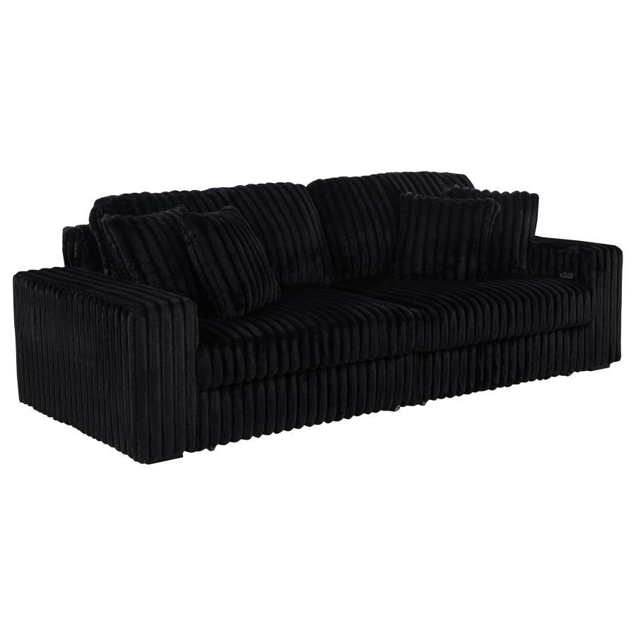 Jacana - RAF Power Sofa Chaise With 2 Piece Pillow, Box 2 of 2 - Black