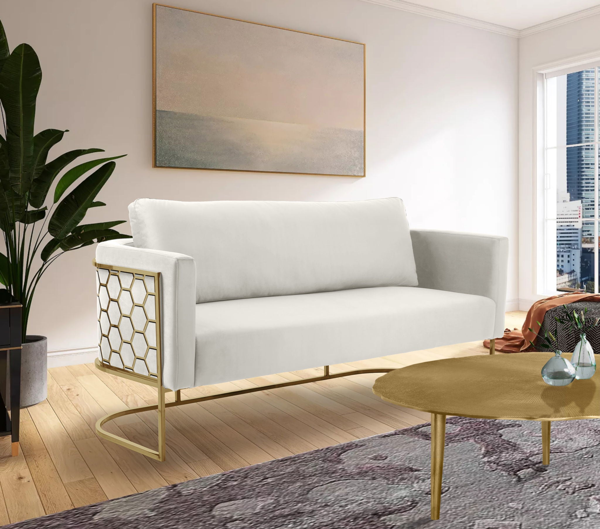 Casa - Sofa with Gold Legs - Urban Living Furniture (Los Angeles, CA)