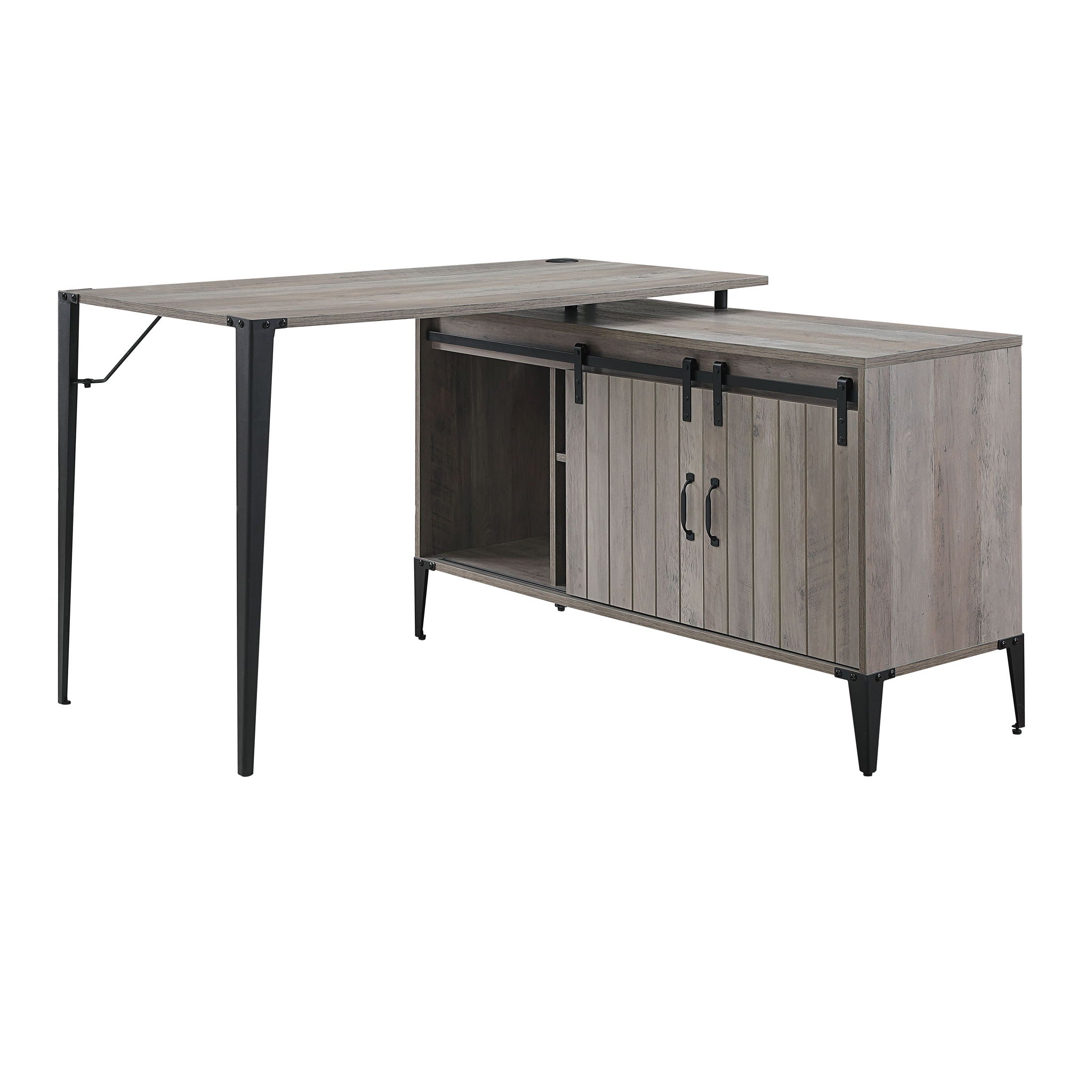 Zakwani - Writing Desk With USB - Gray Oak & Black - Urban Living Furniture (Los Angeles, CA)