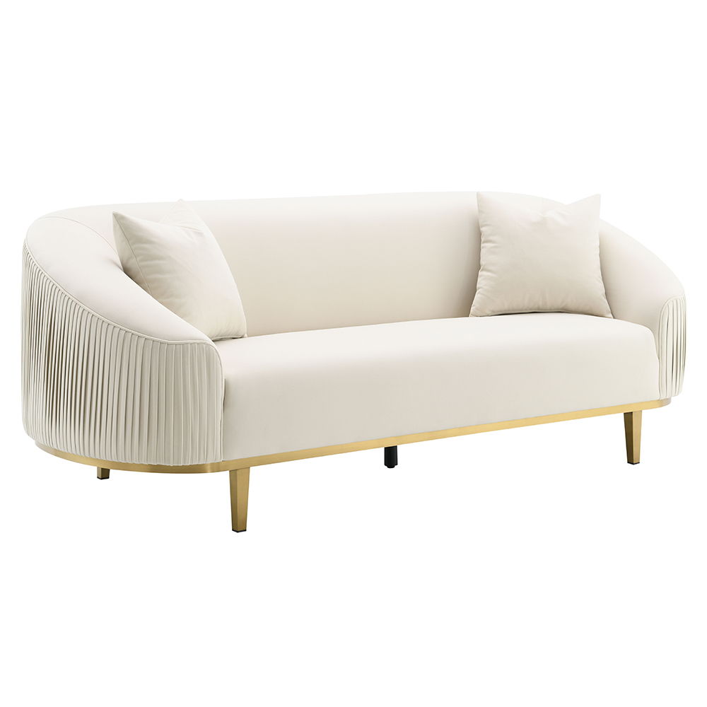 Martina - Sofa With 2 Pillows - Ivory Velvet - Urban Living Furniture (Los Angeles, CA)