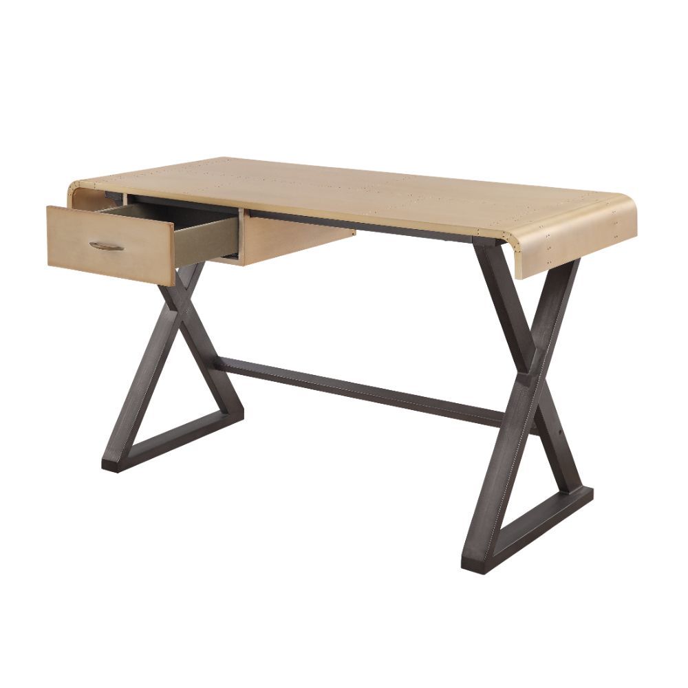 Danton - Executive Writing Desk - Gold Aluminum - Urban Living Furniture (Los Angeles, CA)