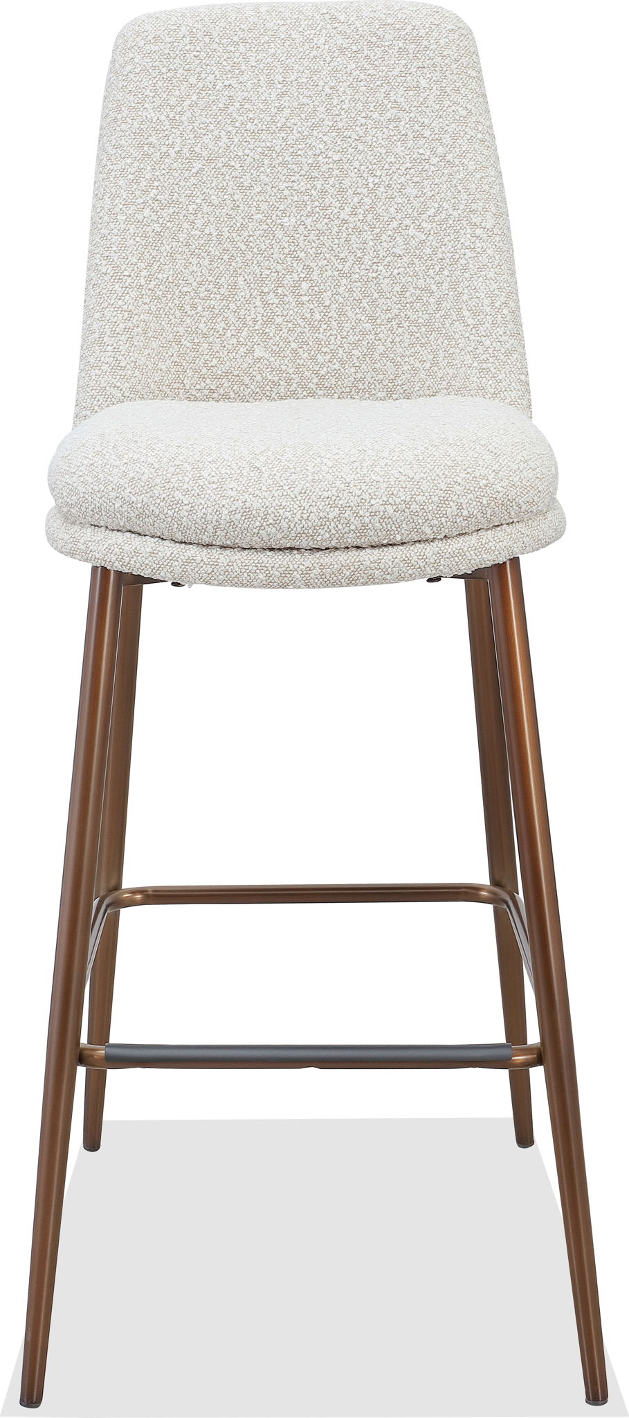 Crossroads 2.0 - Wyatt Upholstered Bar Stool (Set of 2) - Ricotta Boucle And Bronze Metal