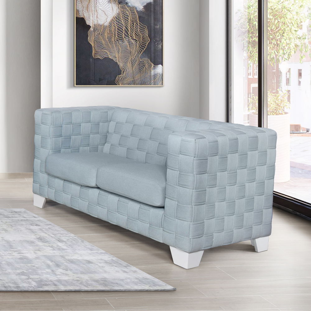 Saree - Loveseat - Light Teal & White - Urban Living Furniture (Los Angeles, CA)