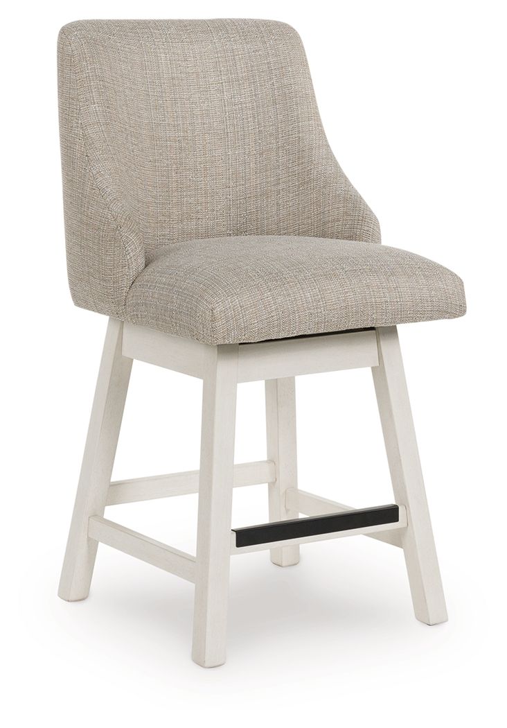 Robbinsdale - Antique White - Upholstered Swivel Curved Back Barstool (Set of 2) - Urban Living Furniture (Los Angeles, CA)