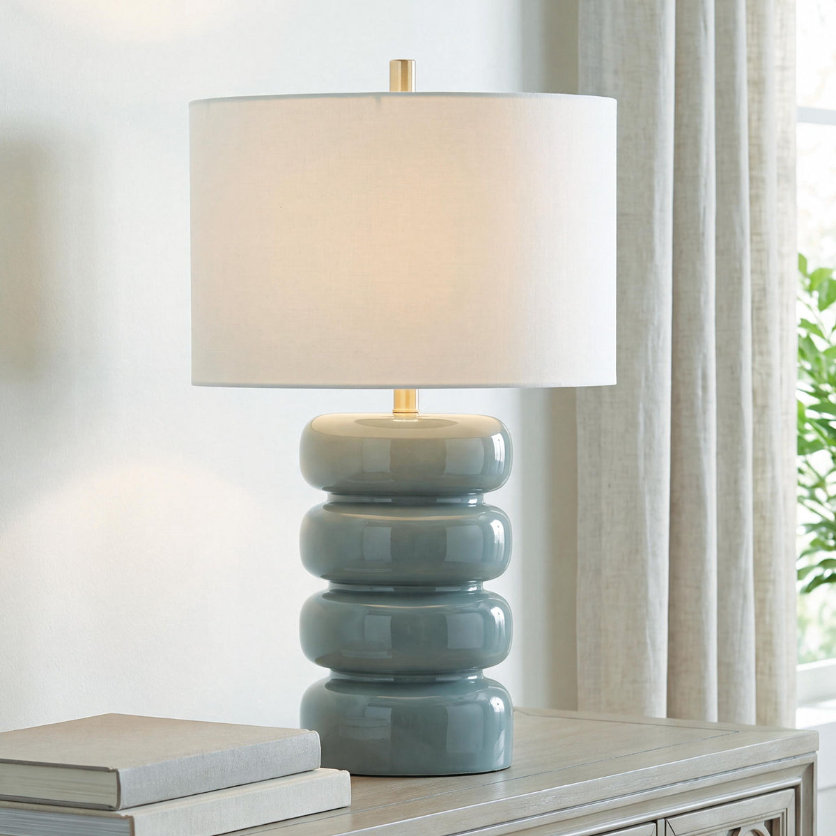 Clayard - Ceramic Table Lamp - Gray Blue