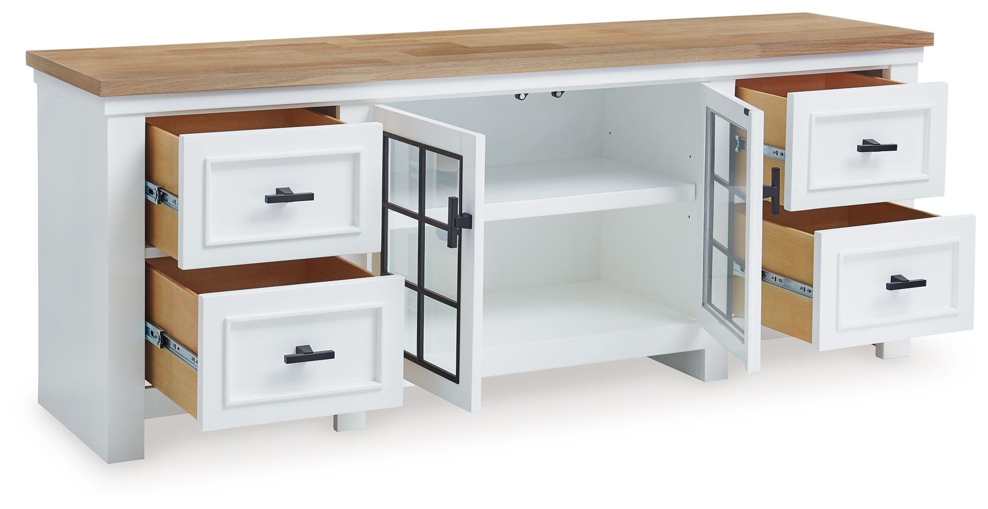 Ashbryn - White / Natural - Extra Large TV Stand - Urban Living Furniture (Los Angeles, CA)