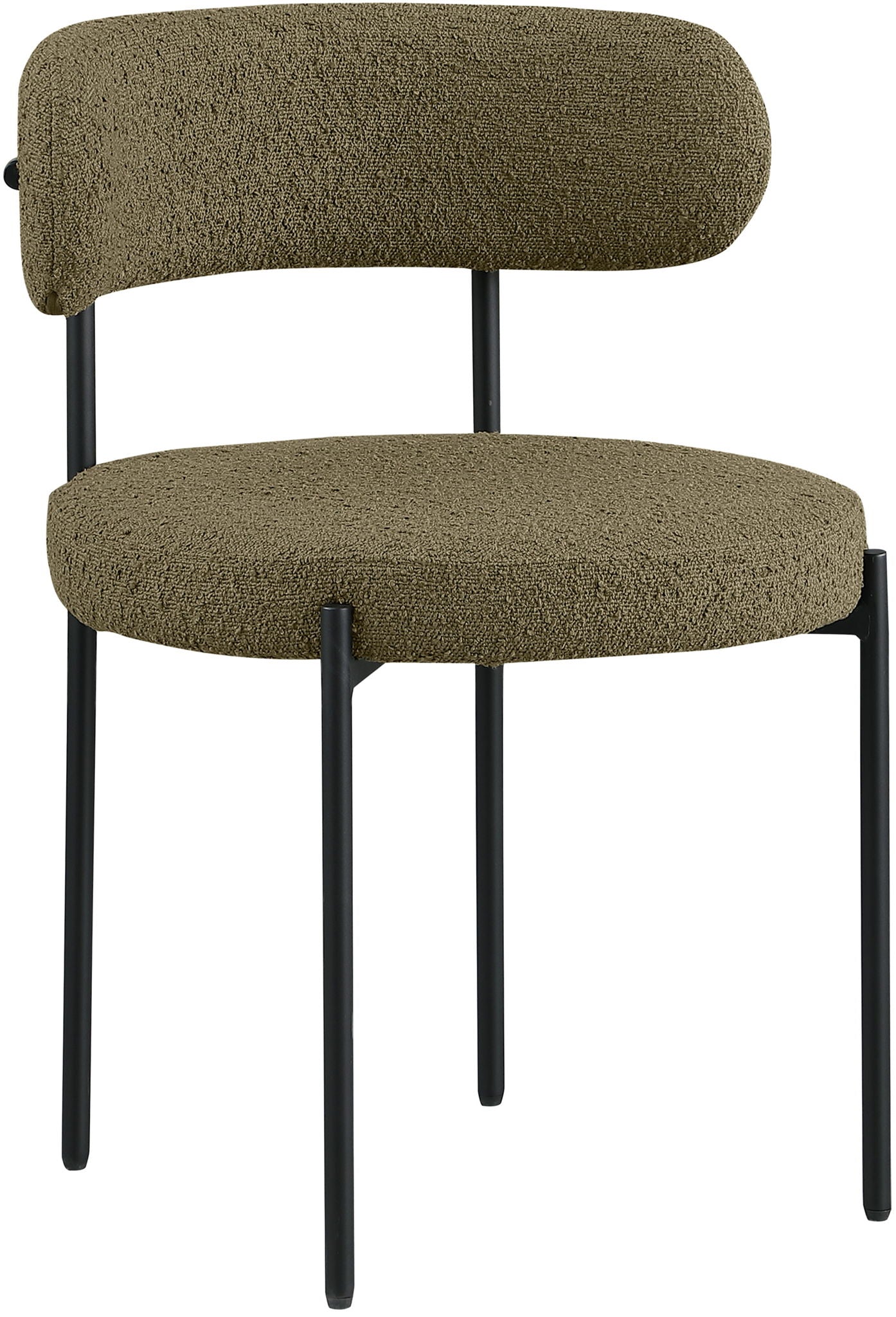 Beacon - Boucle Fabric Dining Chair With Black Legs (Set of 2) - Olive Green - Urban Living Furniture (Los Angeles, CA)
