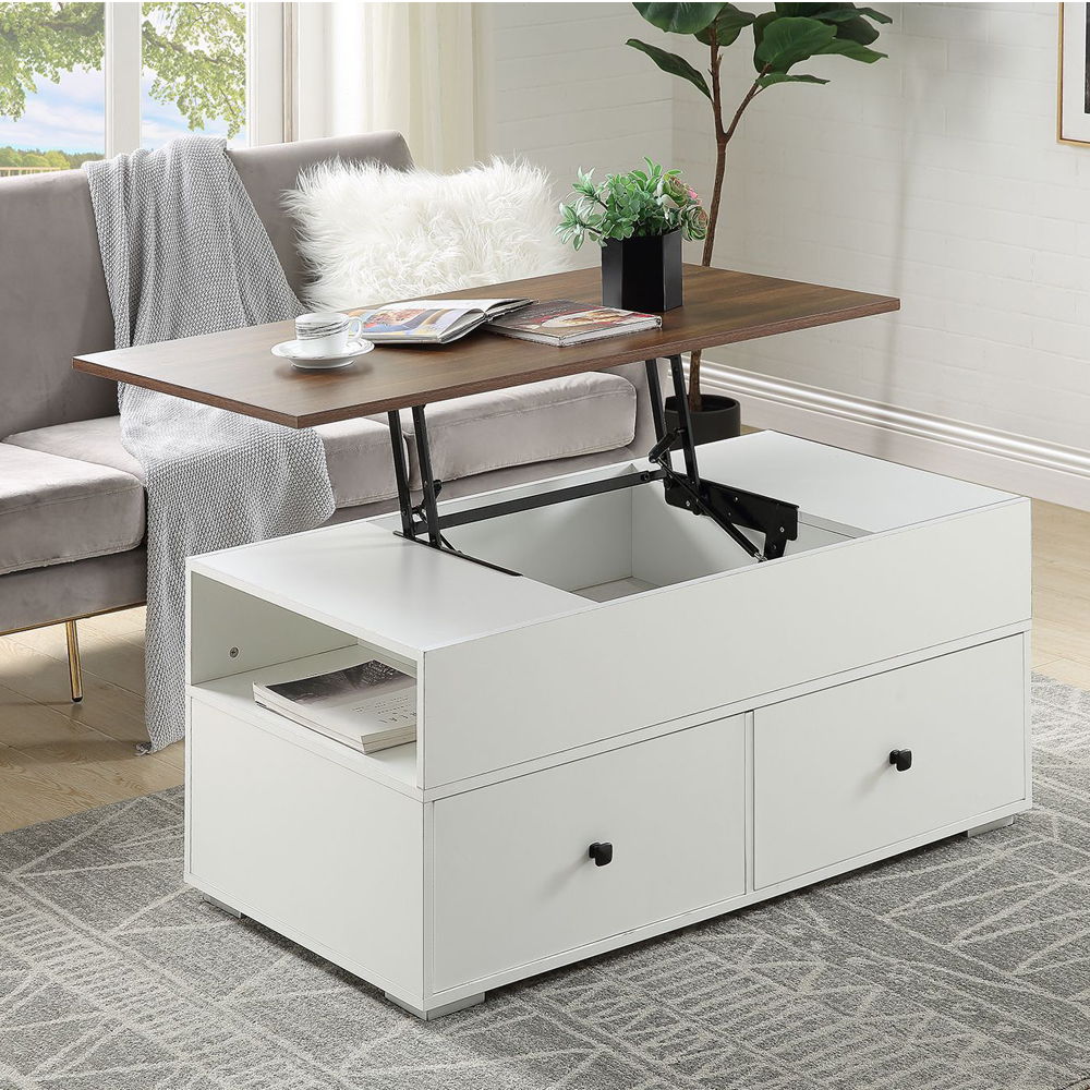 Raeden - Coffee Table With Lift Top - White & Walnut - Urban Living Furniture (Los Angeles, CA)