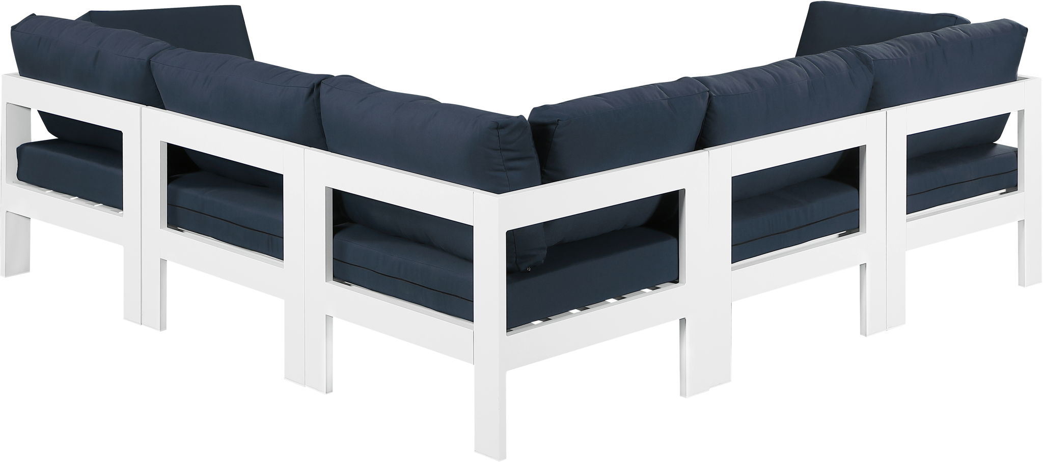 Nizuc - Outdoor Patio 5 Piece Modular Sectional With White Frame - Urban Living Furniture (Los Angeles, CA)