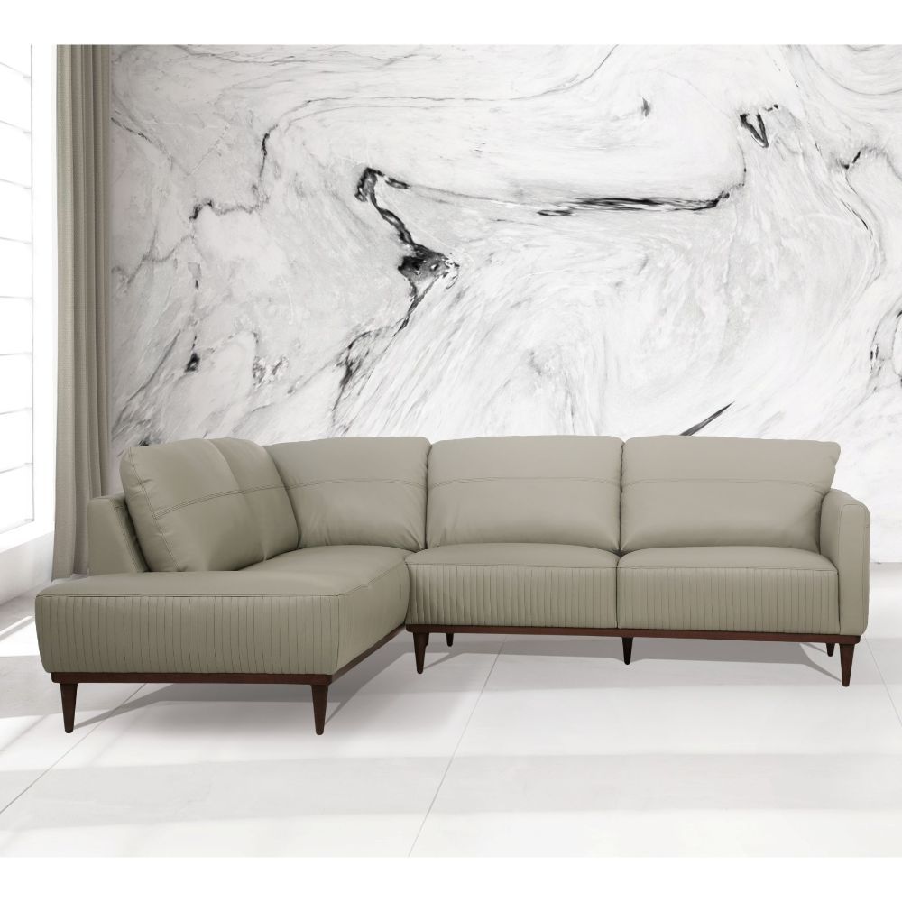 Tampa - 33" Sectional Sofa - Airy Green Leather - Urban Living Furniture (Los Angeles, CA)