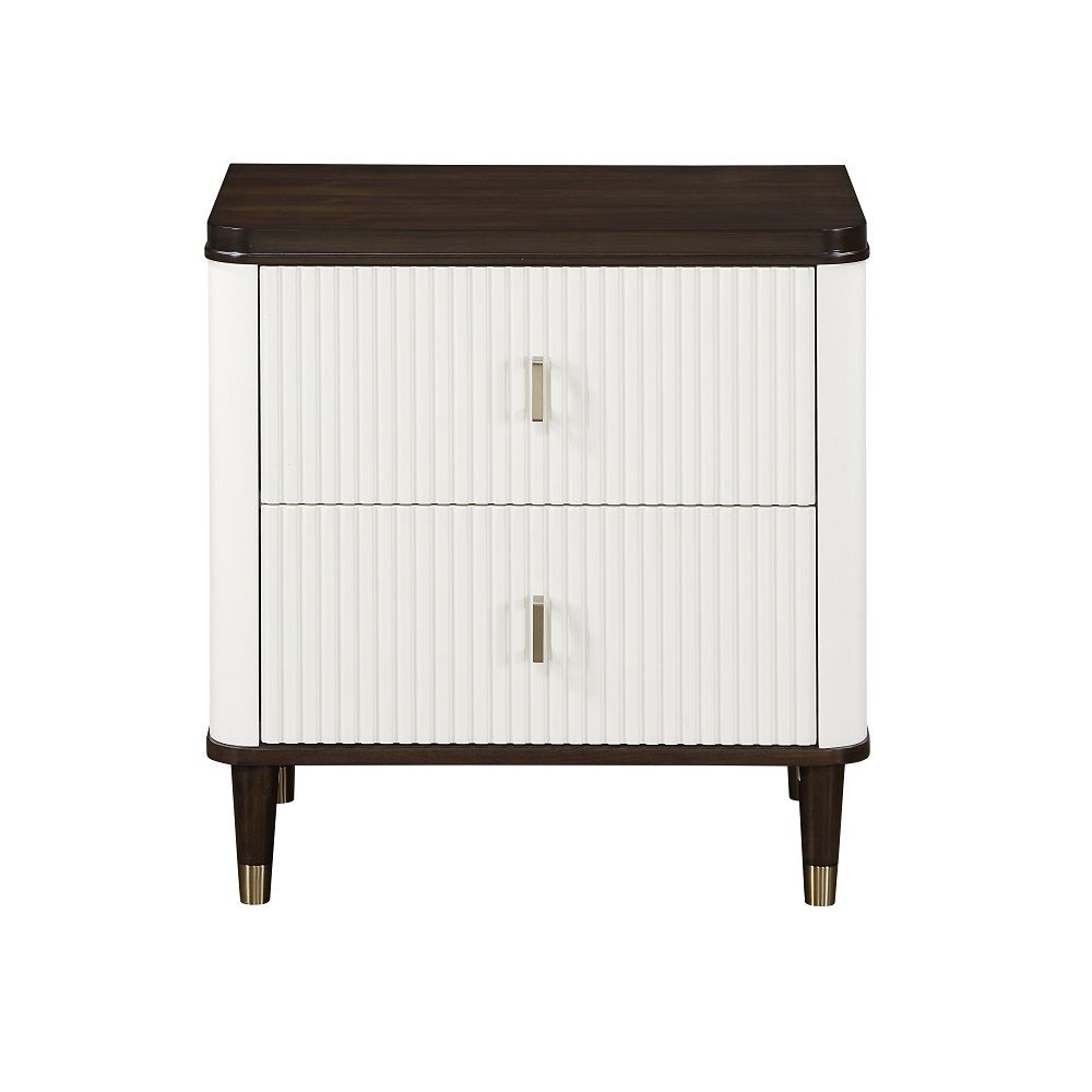 Carena - Nightstand With USB - White & Brown - Urban Living Furniture (Los Angeles, CA)