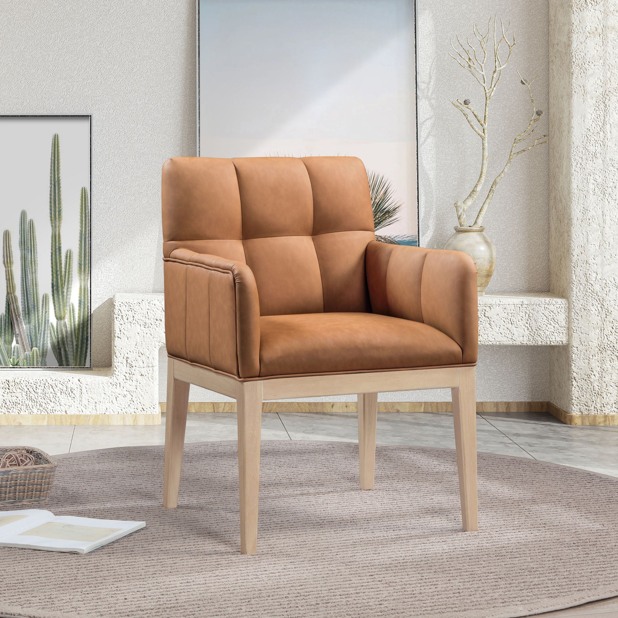 Adrian - Dining Arm Chair (Set of 2) - Light Brown Legs - Urban Living Furniture (Los Angeles, CA)