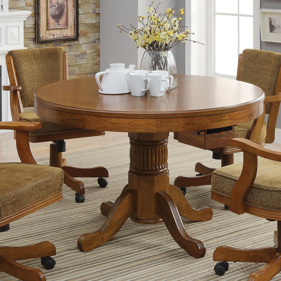 Mitchell - Round Dining And Billiard Poker Game Table - Amber - Urban Living Furniture (Los Angeles, CA)