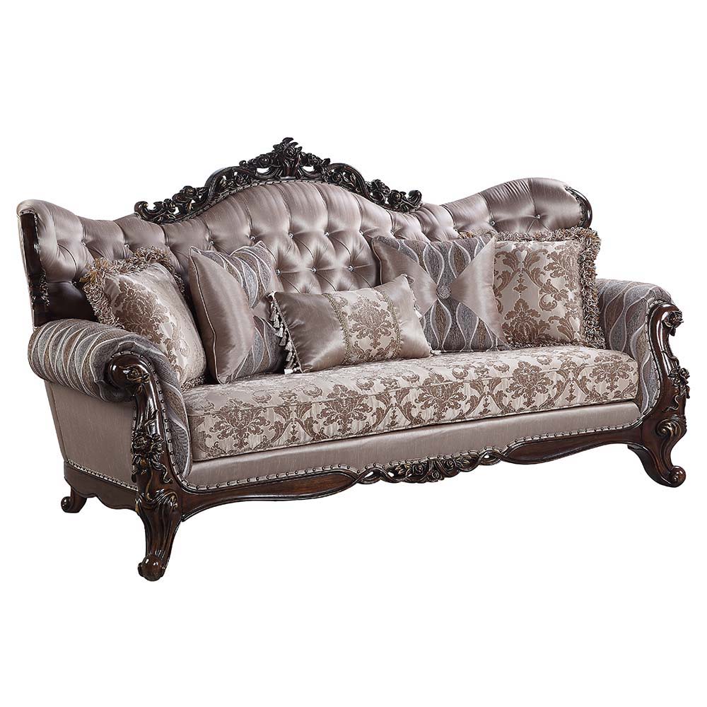 Benbek - Sofa With 5 Pillows - Fabric & Antique Oak - Urban Living Furniture (Los Angeles, CA)