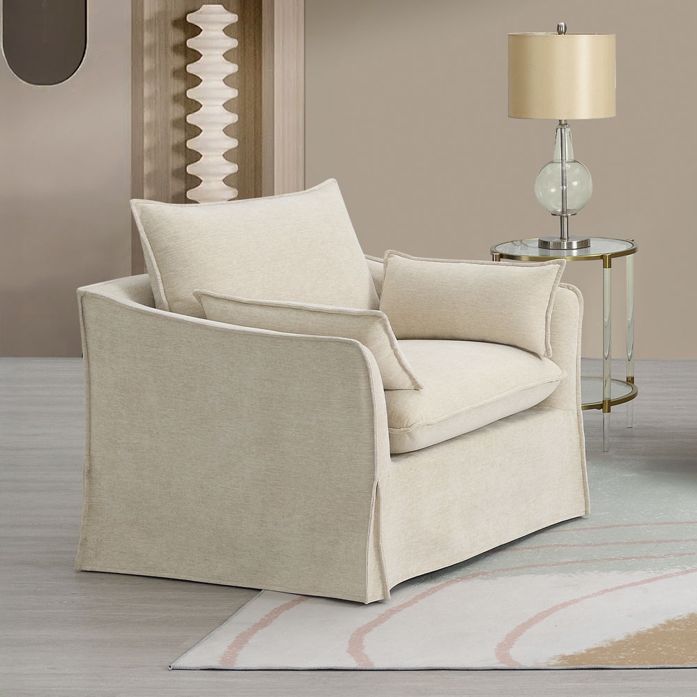 Shane - Chair With 2 Pillows - Beige Linen - Urban Living Furniture (Los Angeles, CA)