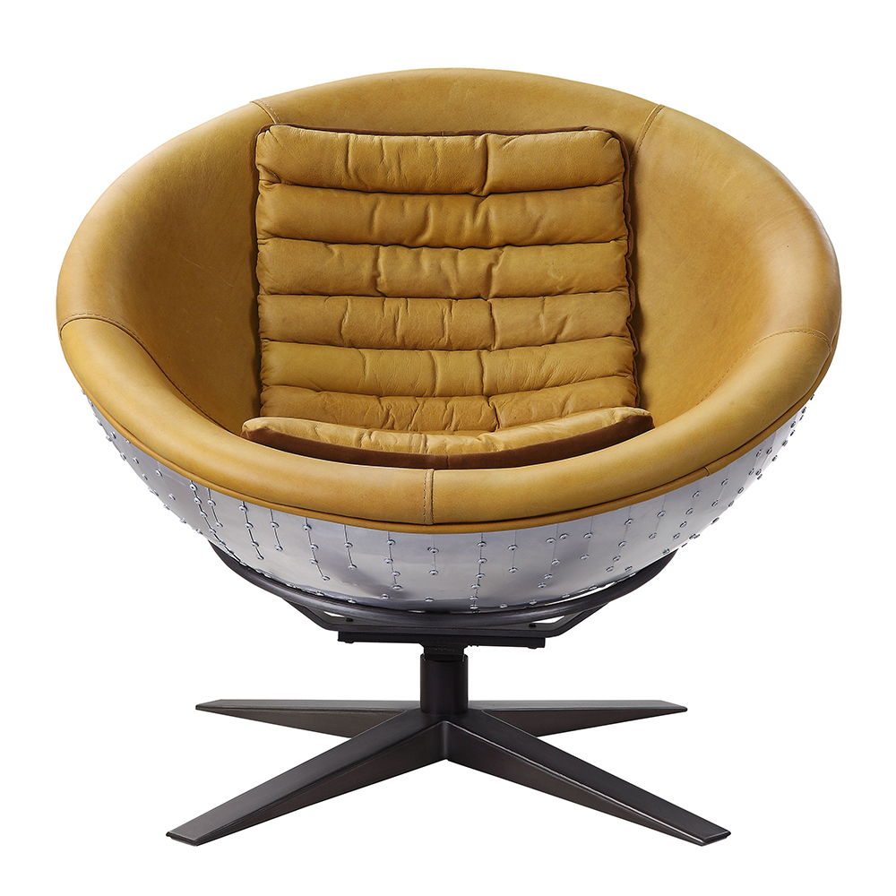 Brancaster - Accent Chair - Turmeric Top Grain Leather & Aluminum - Urban Living Furniture (Los Angeles, CA)