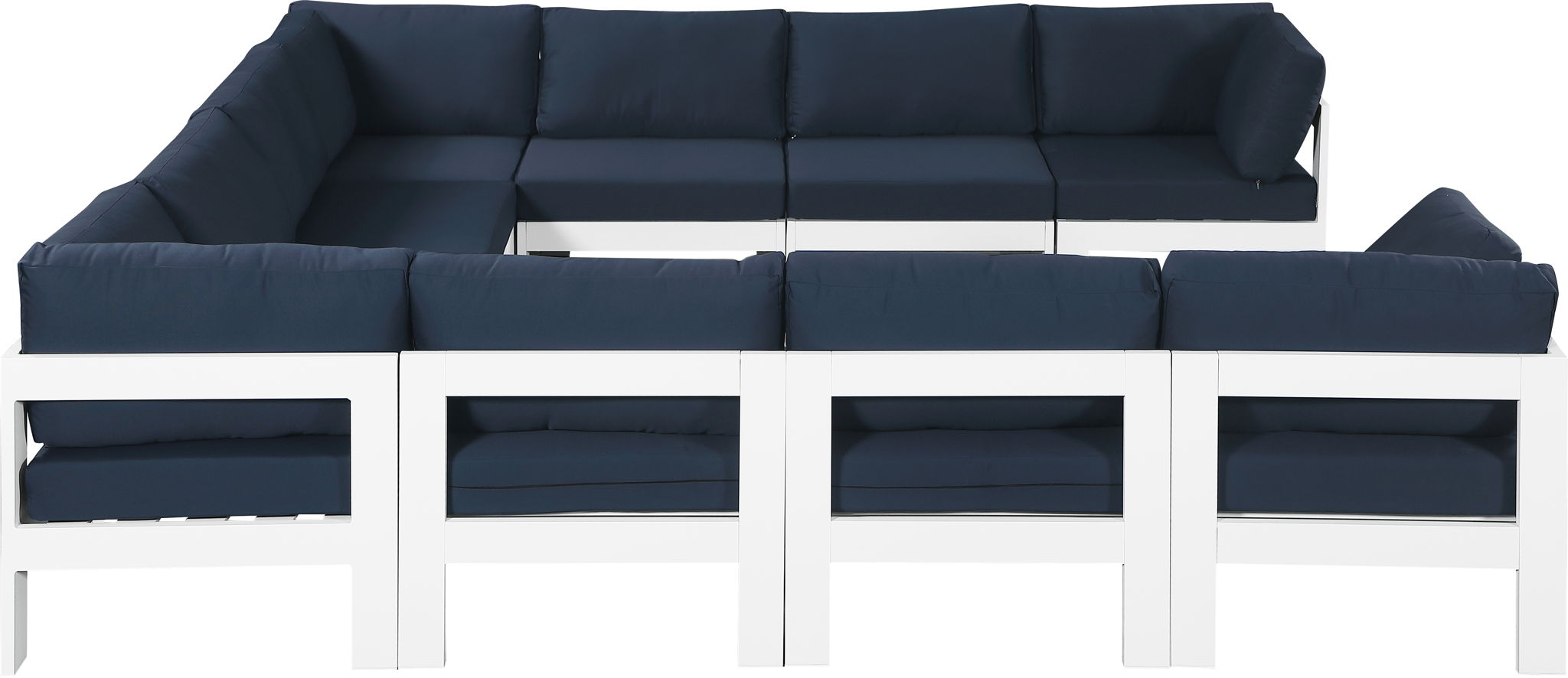 Nizuc - Outdoor Patio 10 Piece Modular Sectional With White Frame - Urban Living Furniture (Los Angeles, CA)