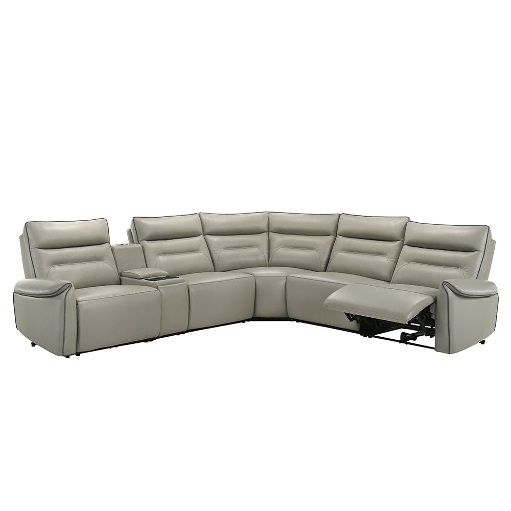 Jayke - Power Motion Sectional Sofa - Light Gray Top Grain Leather Match - Urban Living Furniture (Los Angeles, CA)