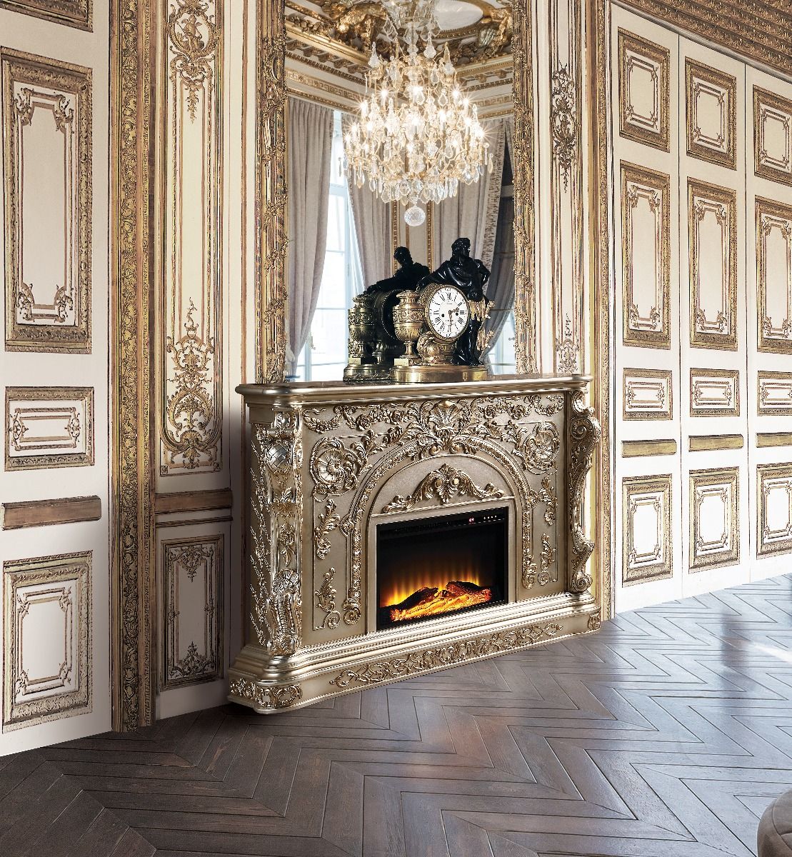 Danae - Fireplace - Antique Silver - Urban Living Furniture (Los Angeles, CA)