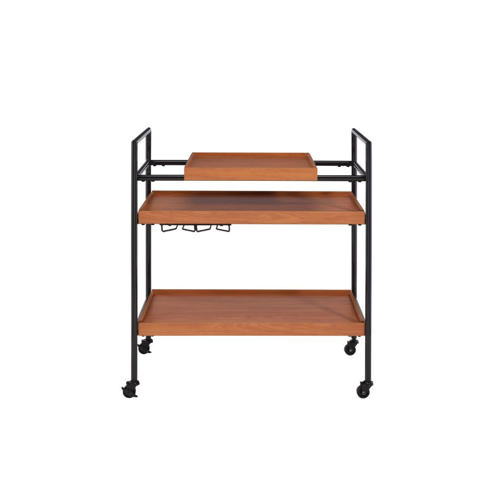 Oaken - Serving Cart - Honey Oak & Black - Urban Living Furniture (Los Angeles, CA)