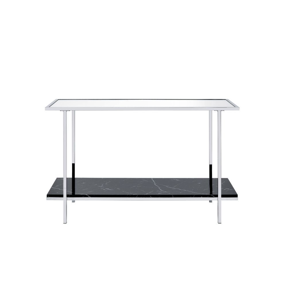 Angwin - Console Table - Mirrored, Faux Marble Top & Chrome - Urban Living Furniture (Los Angeles, CA)