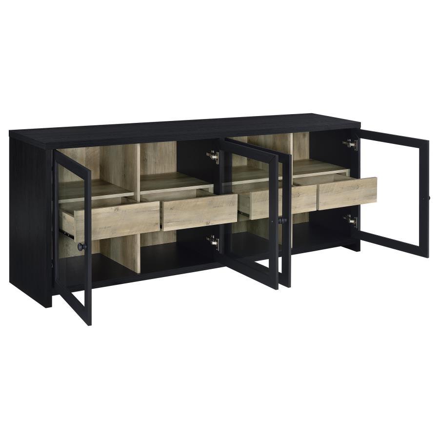 Denison - 79" 4-Door TV Stand Media Console - Black - Urban Living Furniture (Los Angeles, CA)
