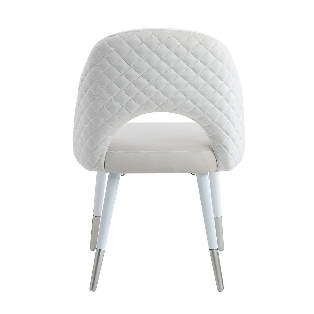 Zemirah - Side Chair (Set of 2) - White Velvet & White - Urban Living Furniture (Los Angeles, CA)