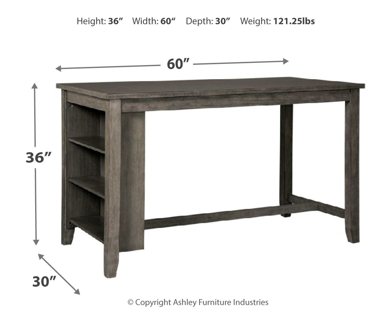 Caitbrook - Gray - Rectangular Dining Room Counter Table - Urban Living Furniture (Los Angeles, CA)