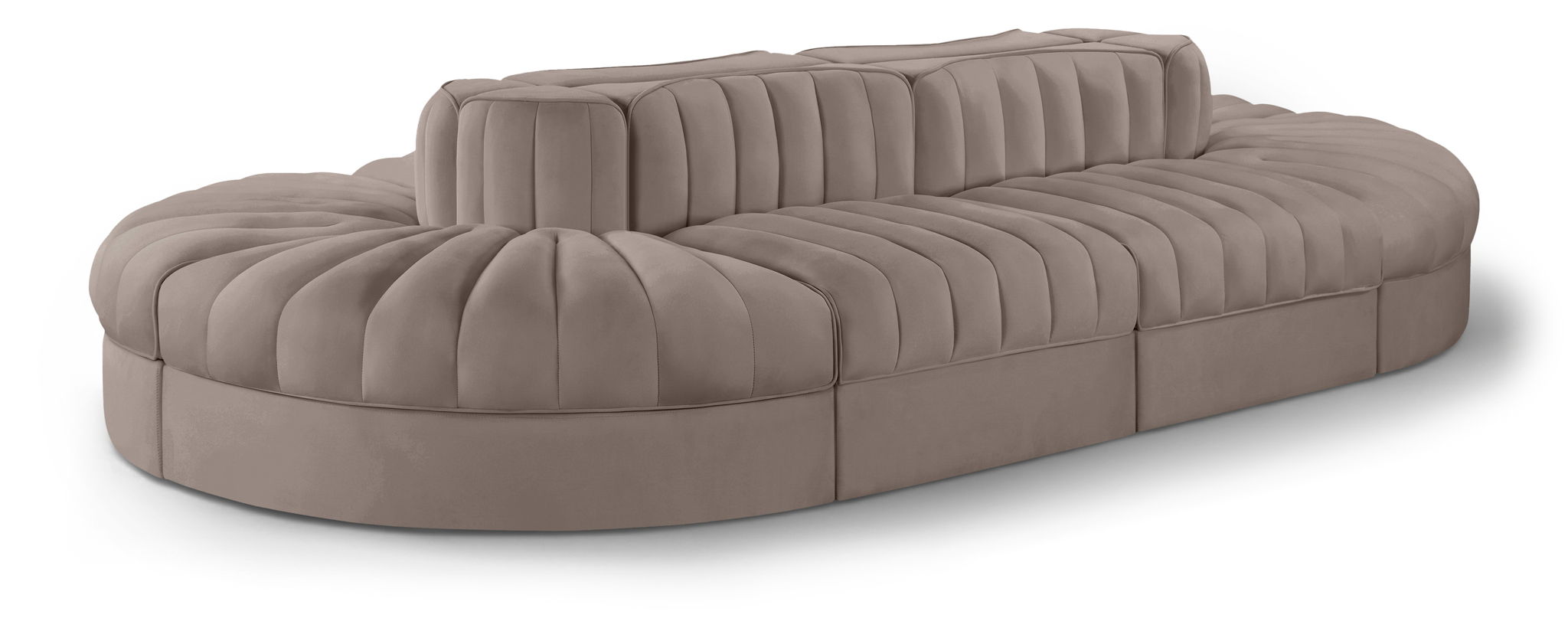 Rummi - Oval Velvet Performance Fabric Upholstered 8 Piece Modular Sectional - Urban Living Furniture (Los Angeles, CA)
