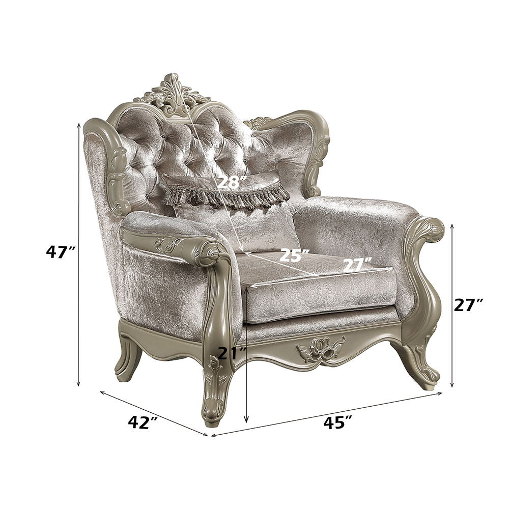 Libertee - Chair With Pillow - Beige Fabric & Champagne - Urban Living Furniture (Los Angeles, CA)
