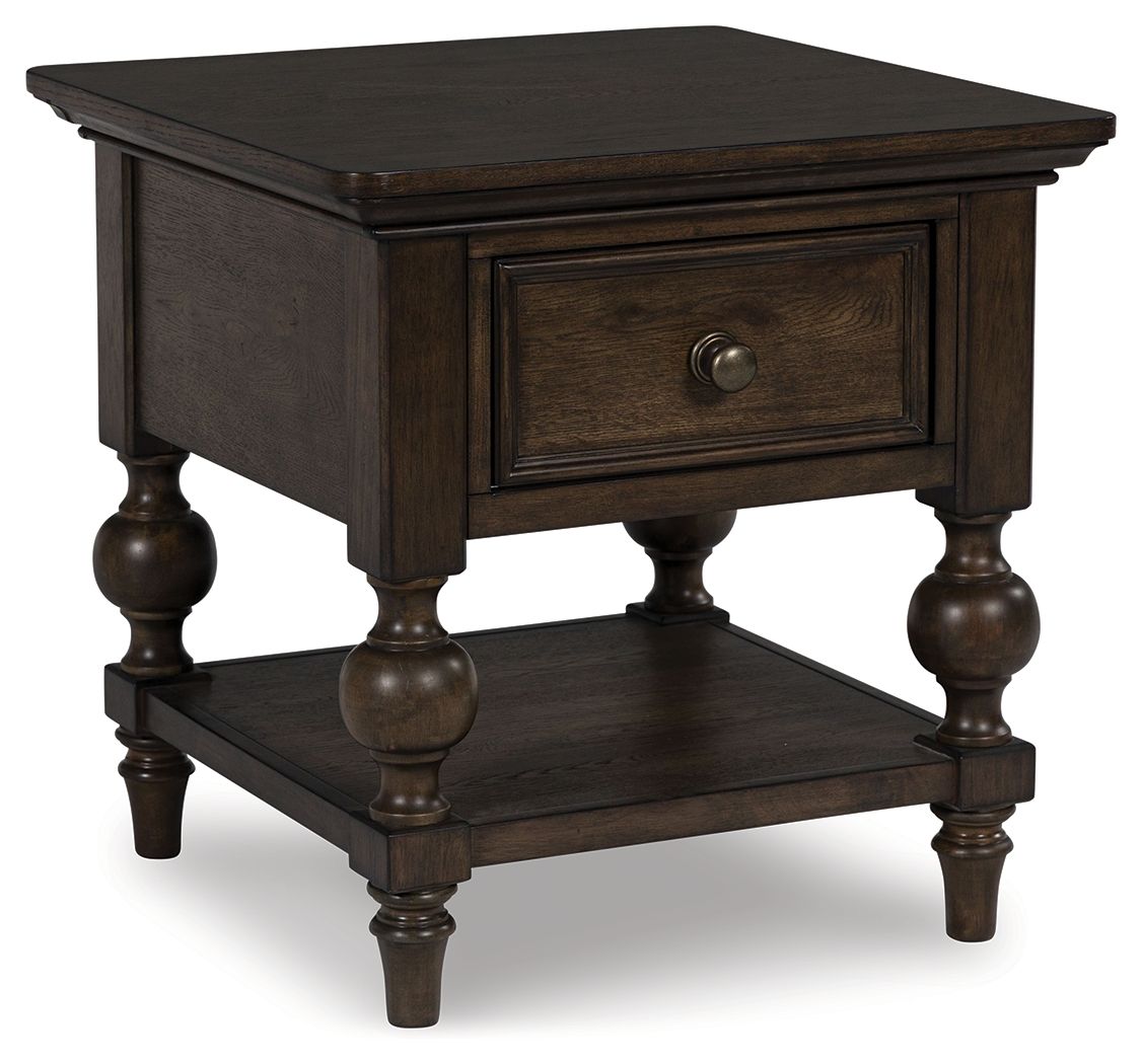Veramond - Dark Brown - Square End Table - Urban Living Furniture (Los Angeles, CA)
