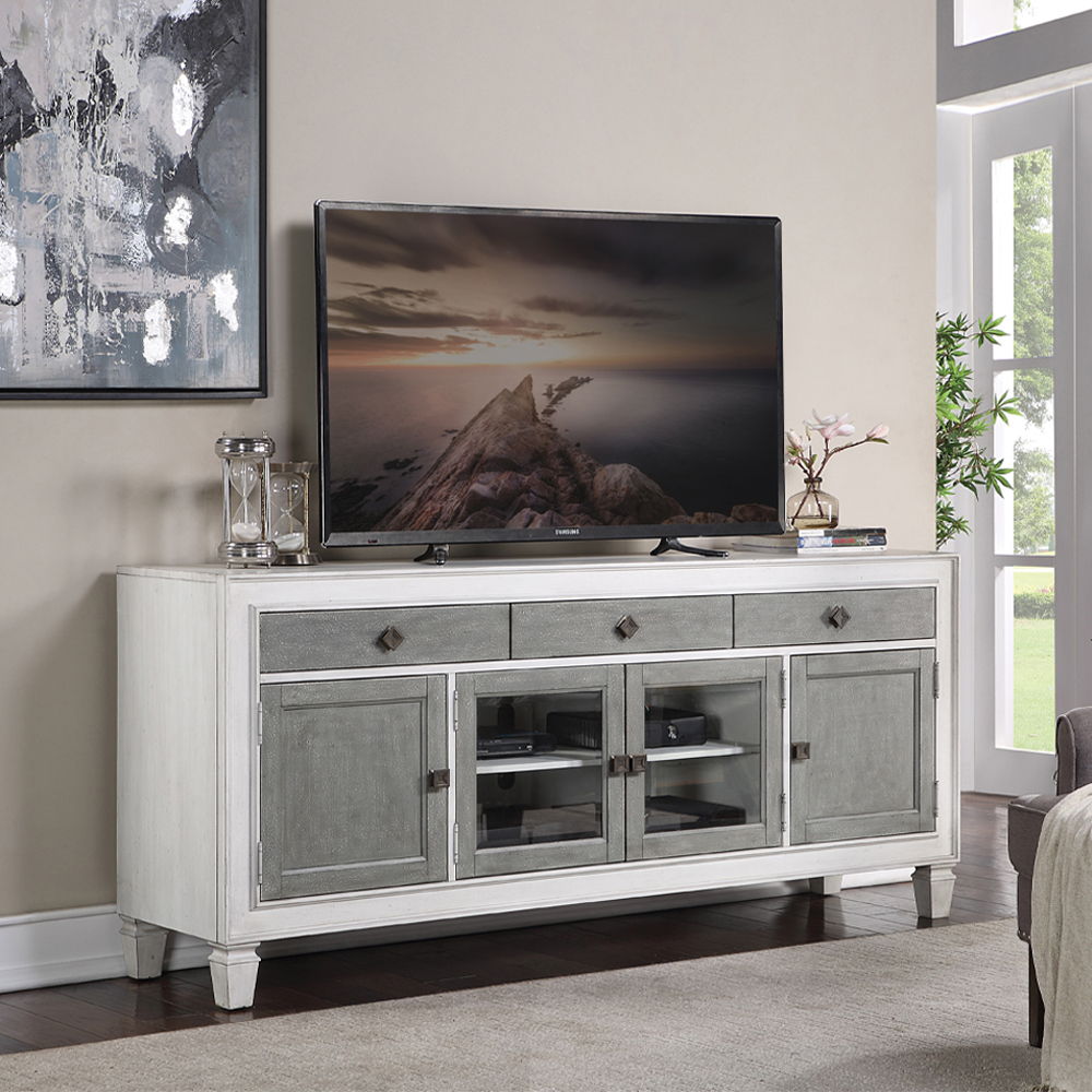Katia - TV Stand - Rustic Gray & Weathered White - Urban Living Furniture (Los Angeles, CA)