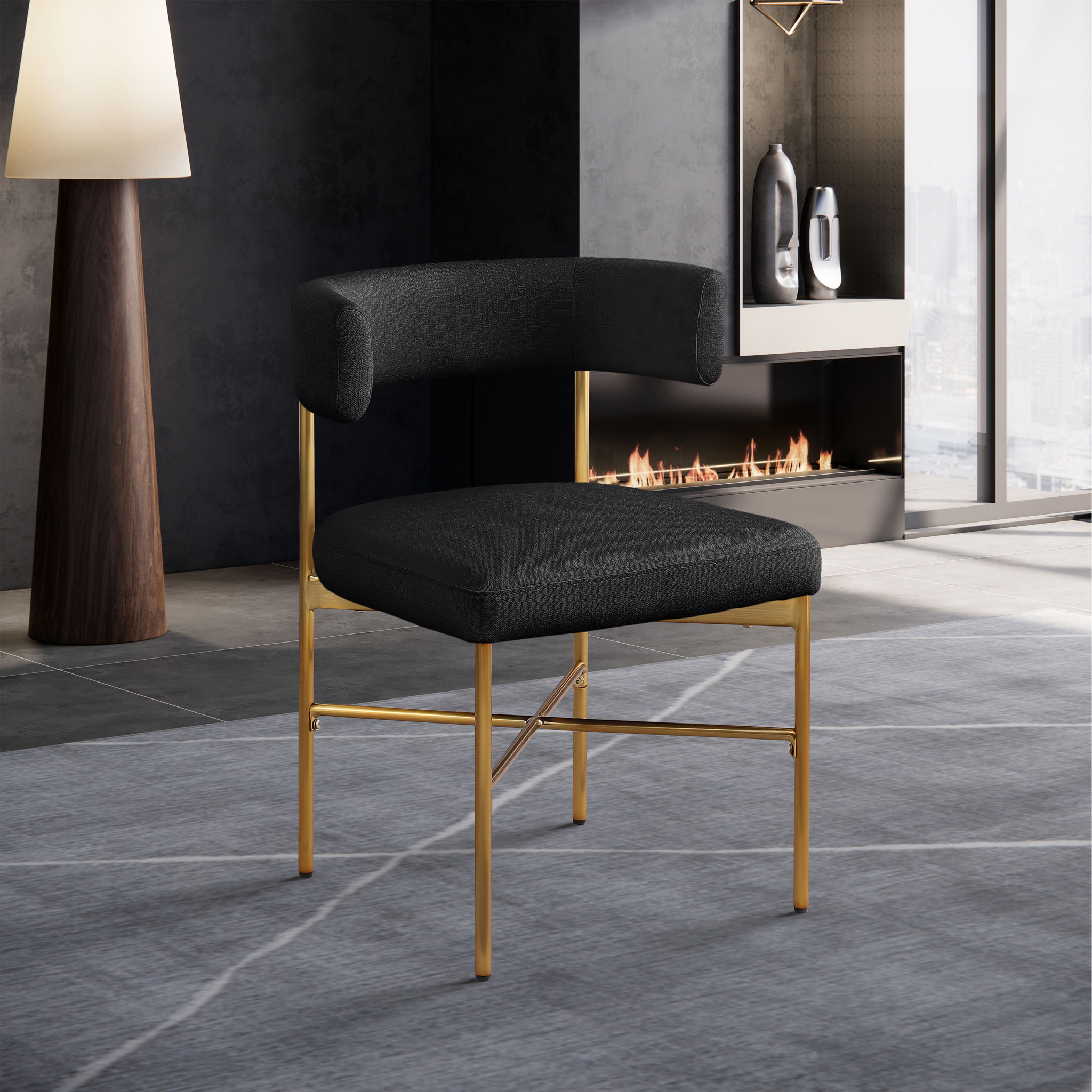 Rivage - Durable Dining Chair With Gold Frame (Set of 2) - Urban Living Furniture (Los Angeles, CA)